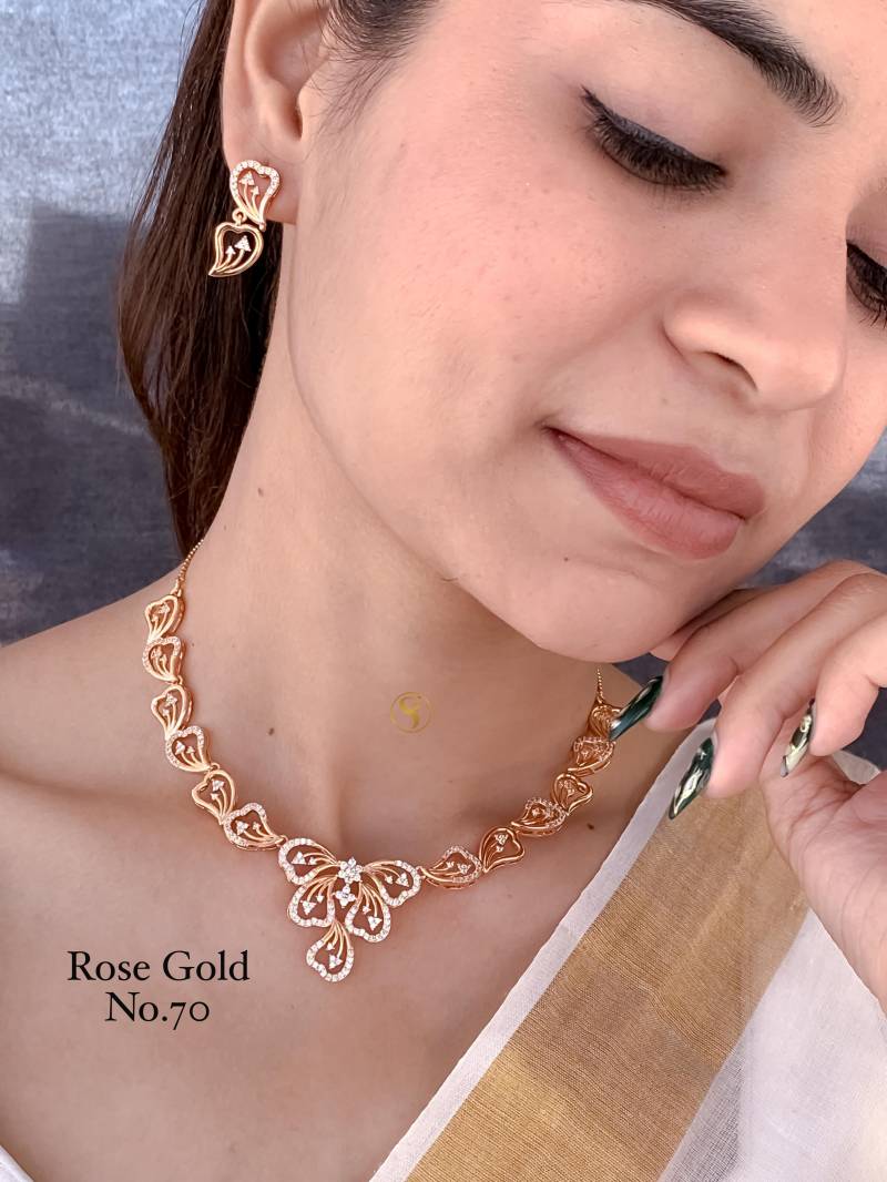 Ad Diamond Rose Gold Necklace 14