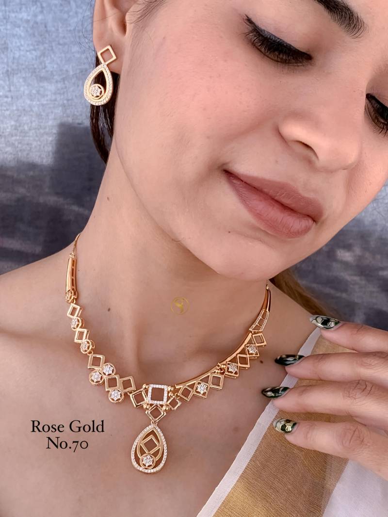 Ad Diamond Rose Gold Necklace 14