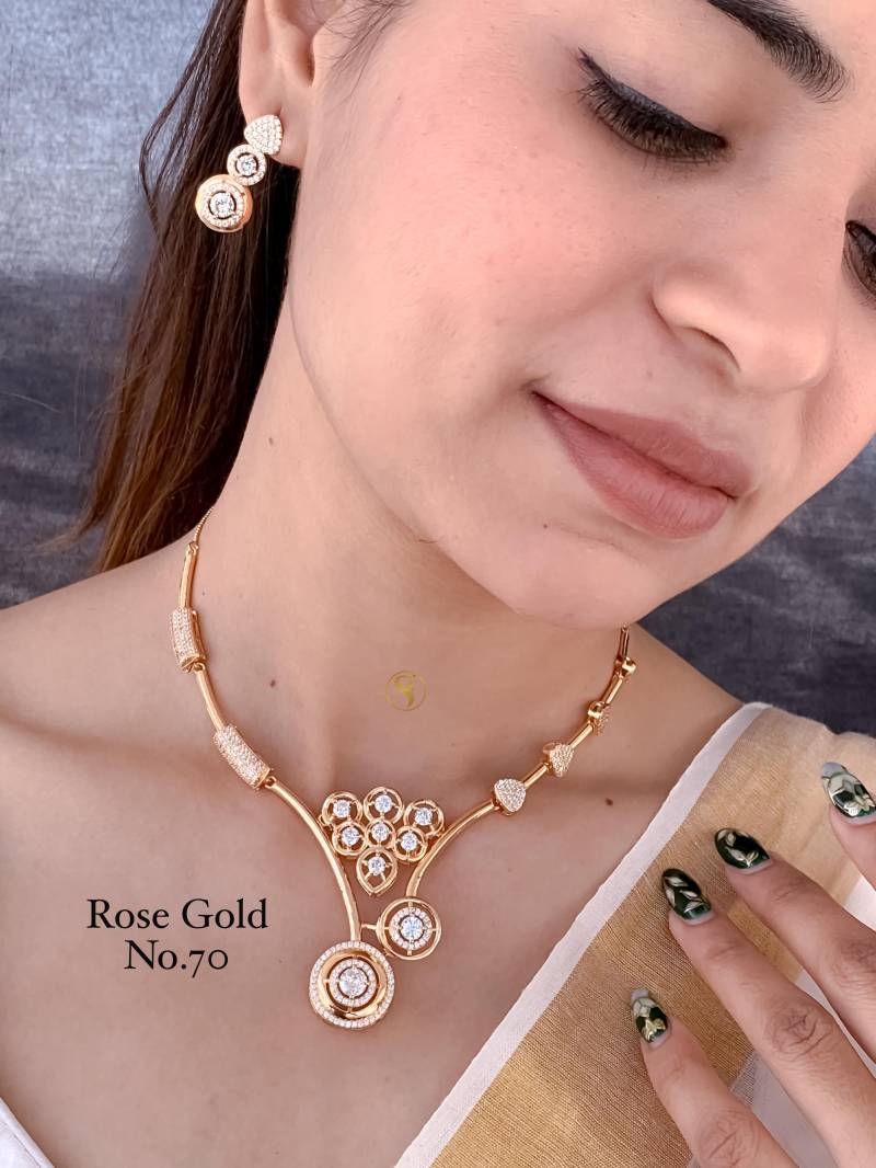 Ad Diamond Rose Gold Necklace 14