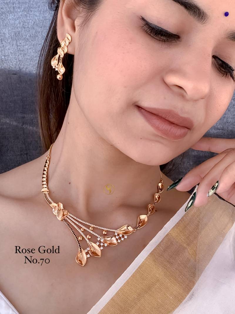 Ad Diamond Rose Gold Necklace 14