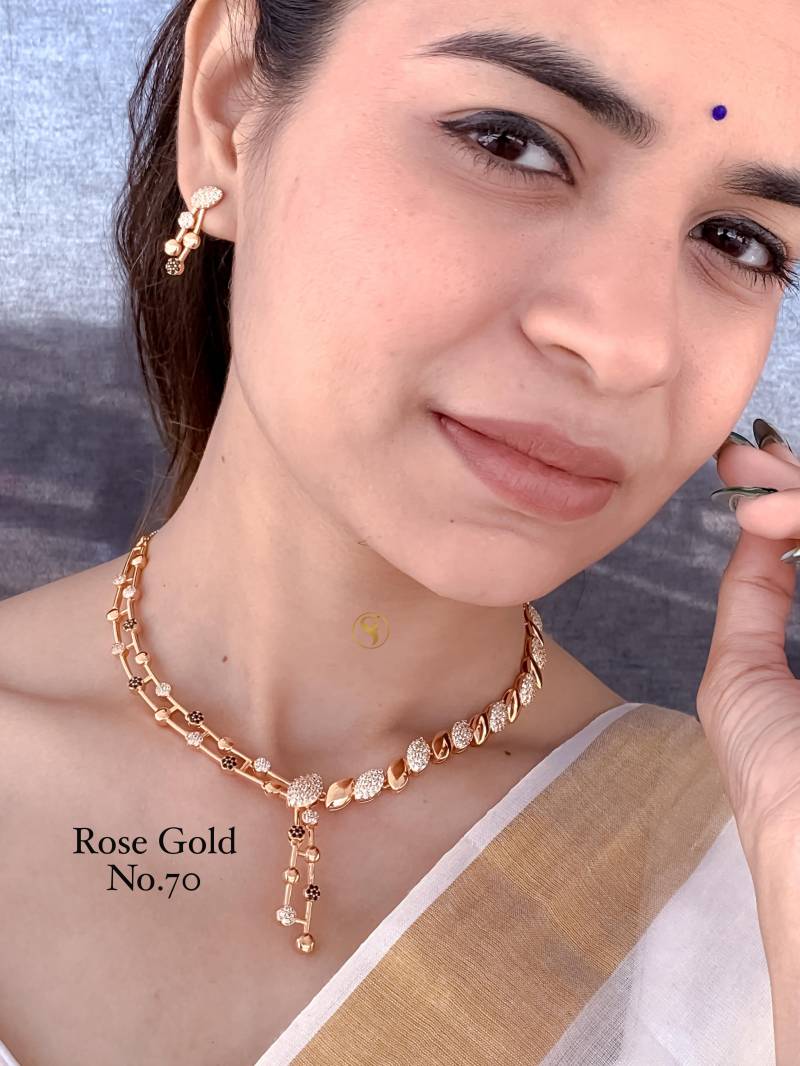 Ad Diamond Rose Gold Necklace 14