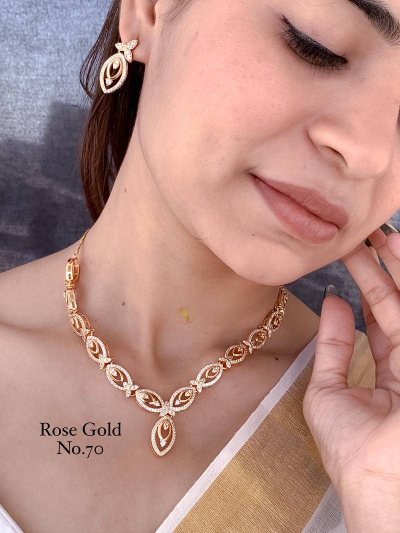 Ad Diamond Rose Gold Necklace 14