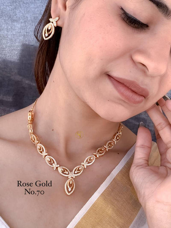 Ad Diamond Rose Gold Necklace 14