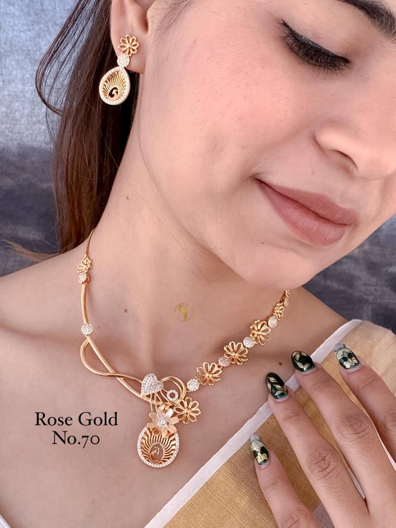 Ad Diamond Rose Gold Necklace 14