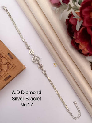 Ad Diamond Silver And Rose Gold Bracelet 6