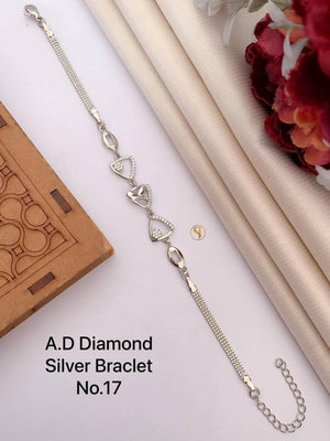 Ad Diamond Silver And Rose Gold Bracelet 6