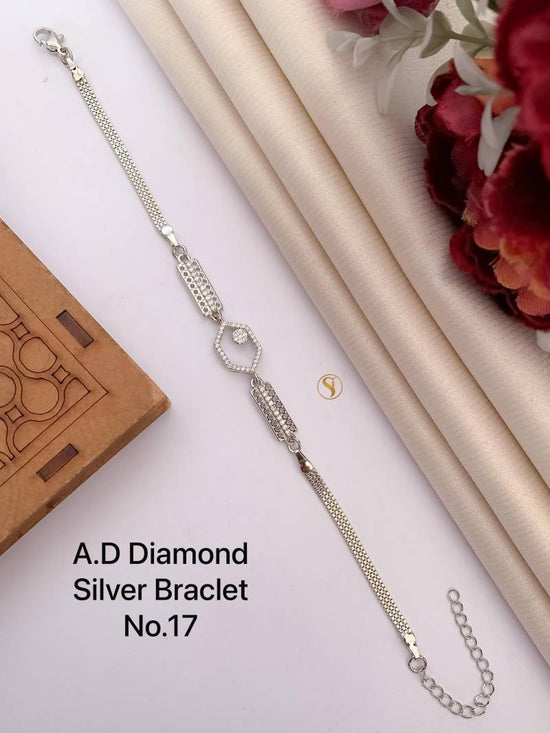 Ad Diamond Silver And Rose Gold Bracelet 6