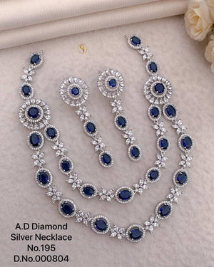 Ad Diamond Silver Necklace 18