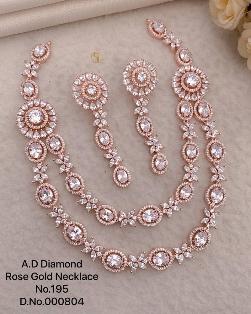 Ad Diamond Silver Necklace 18