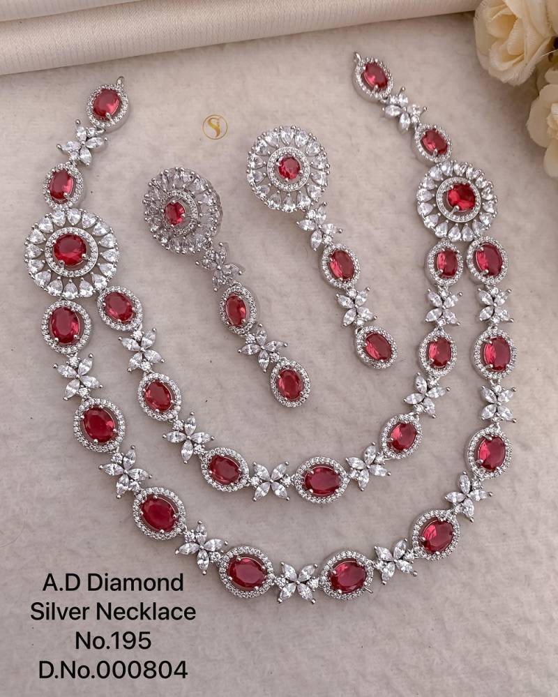 Ad Diamond Silver Necklace 18