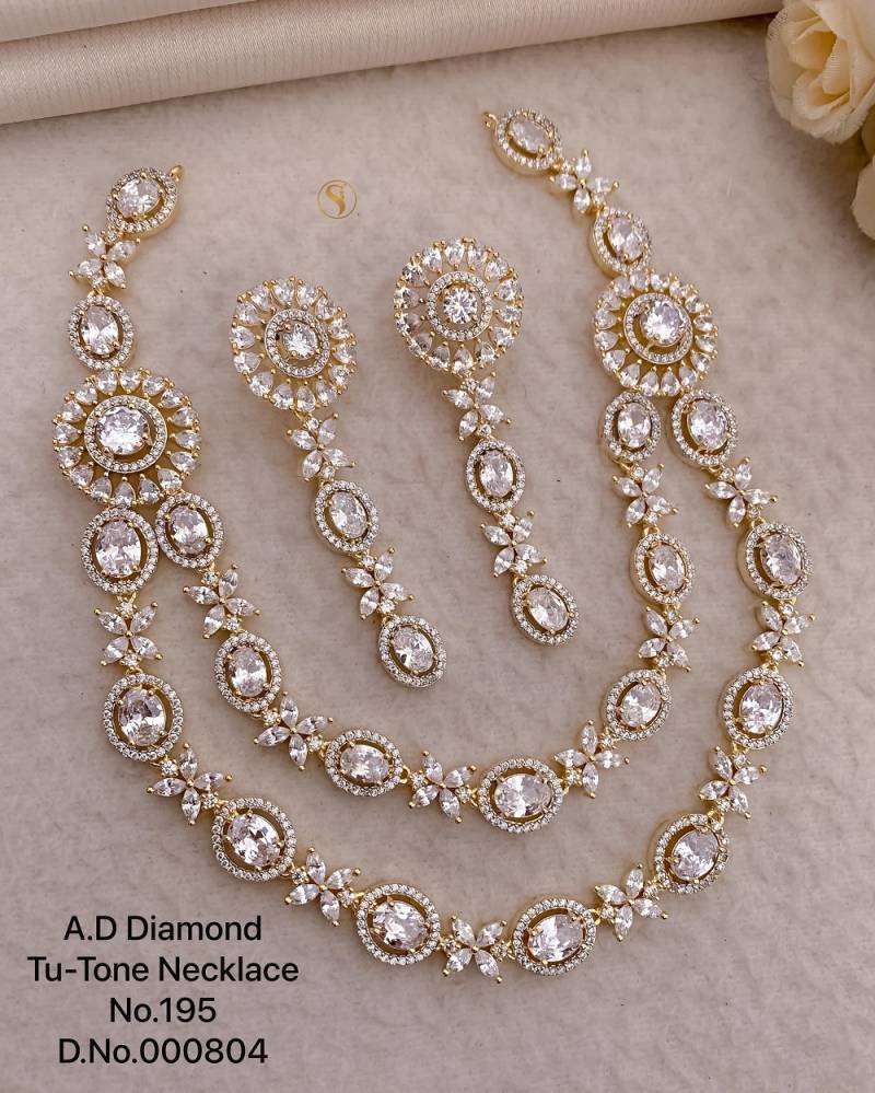Ad Diamond Silver Necklace 18