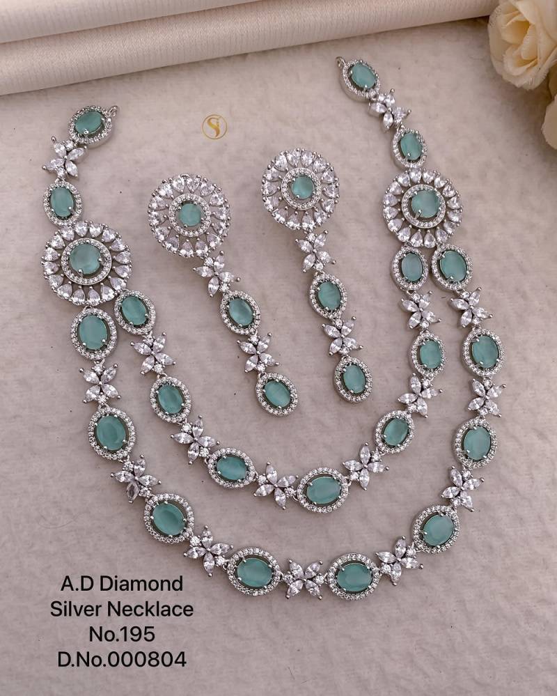 Ad Diamond Silver Necklace 18
