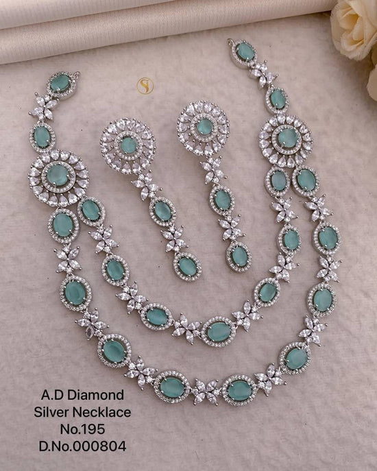 Ad Diamond Silver Necklace 18