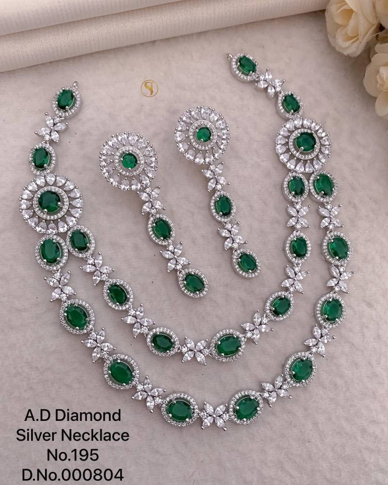 Ad Diamond Silver Necklace 18