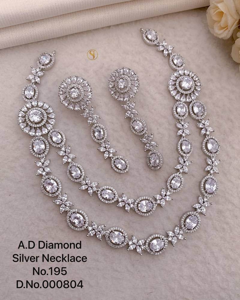 Ad Diamond Silver Necklace 18