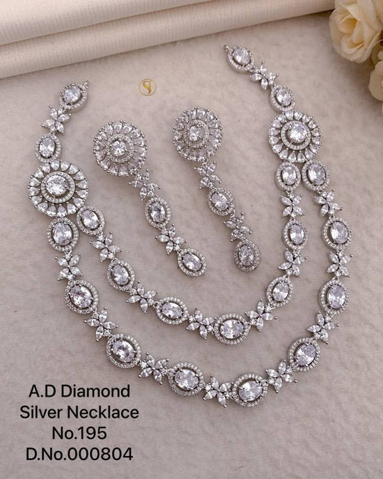 Ad Diamond Silver Necklace 18