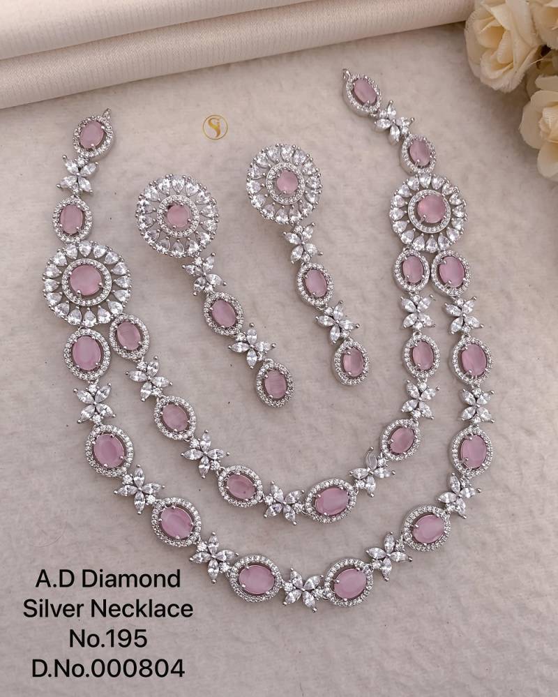 Ad Diamond Silver Necklace 18