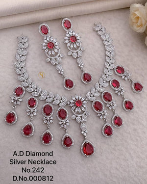 Ad Diamond Silver Necklace 19