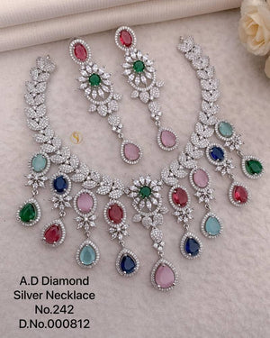 Ad Diamond Silver Necklace 19