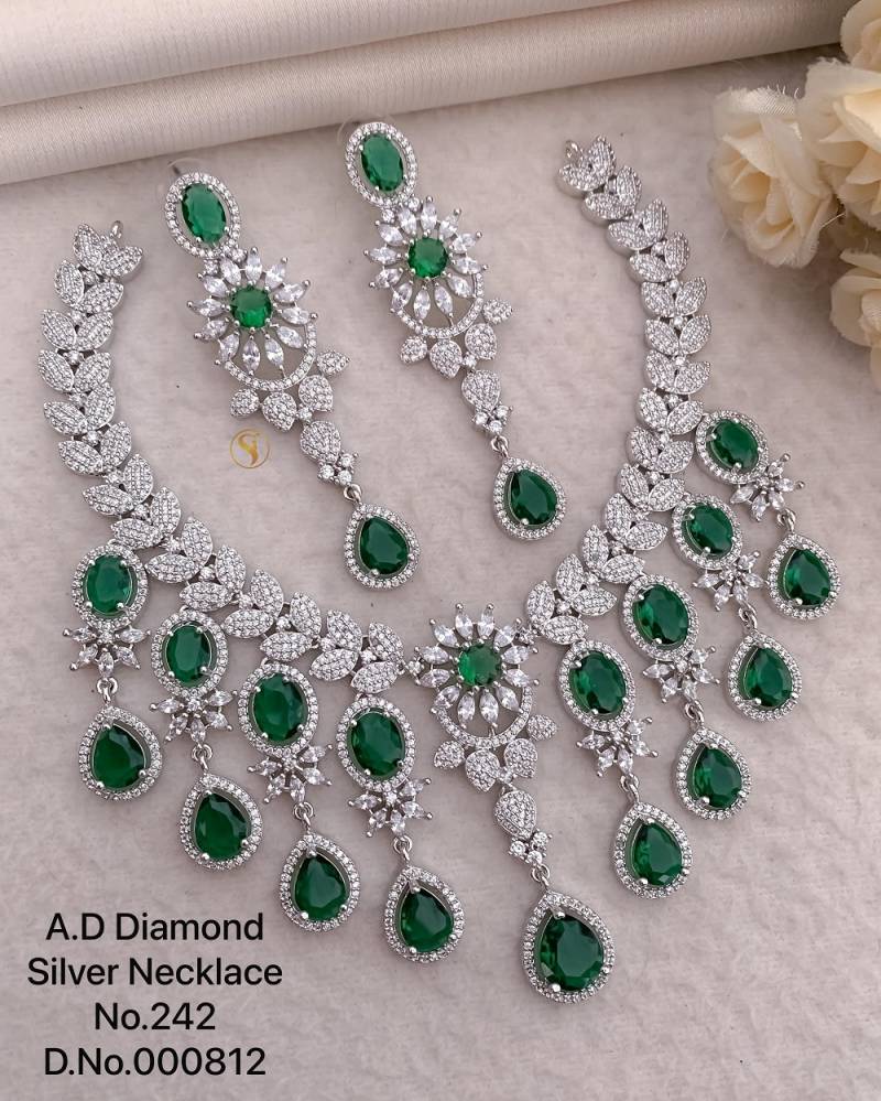 Ad Diamond Silver Necklace 19