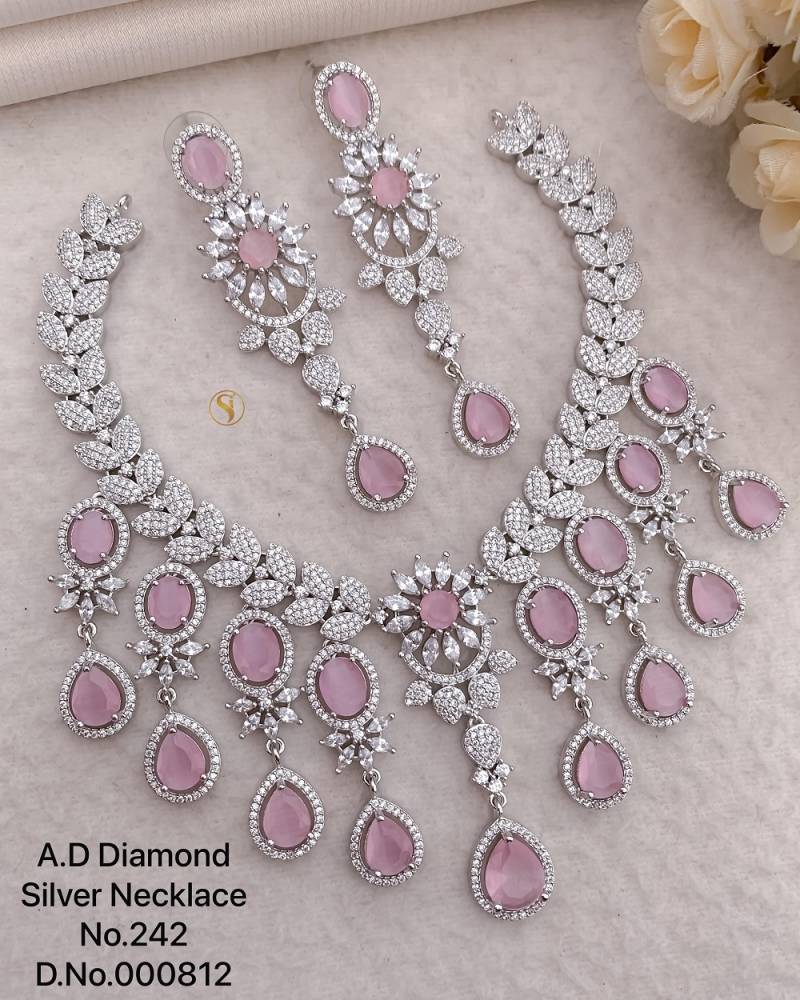 Ad Diamond Silver Necklace 19