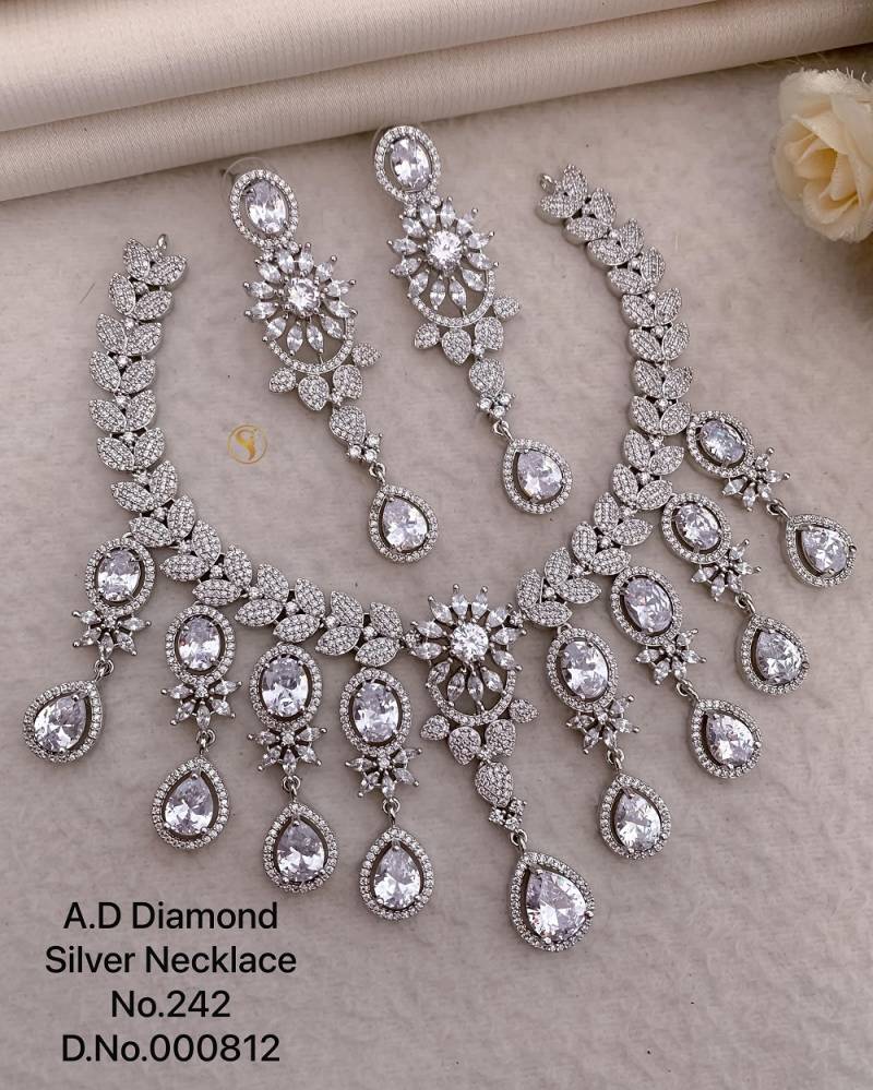 Ad Diamond Silver Necklace 19