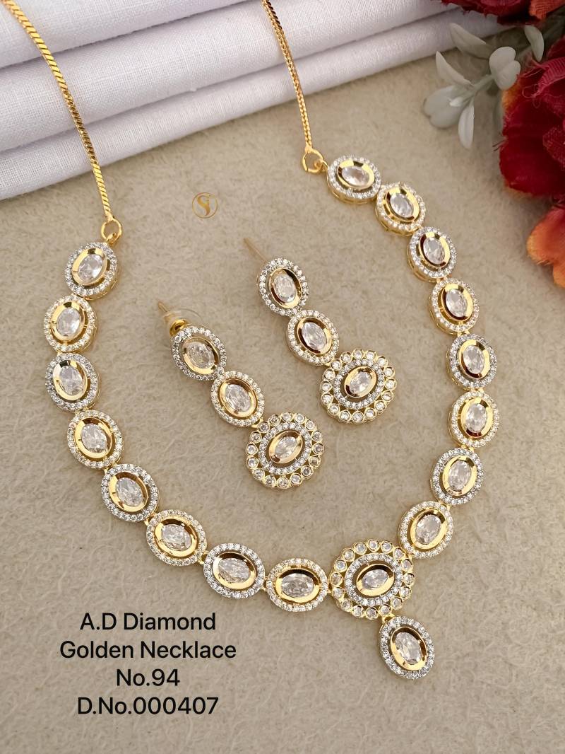 Ad Diamond Silver Necklace 36