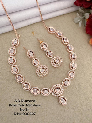 Ad Diamond Silver Necklace 36