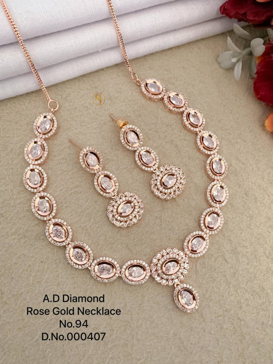 Ad Diamond Silver Necklace 36