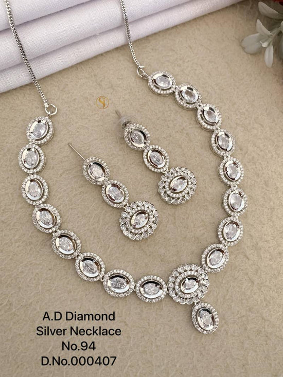 Ad Diamond Silver Necklace 36