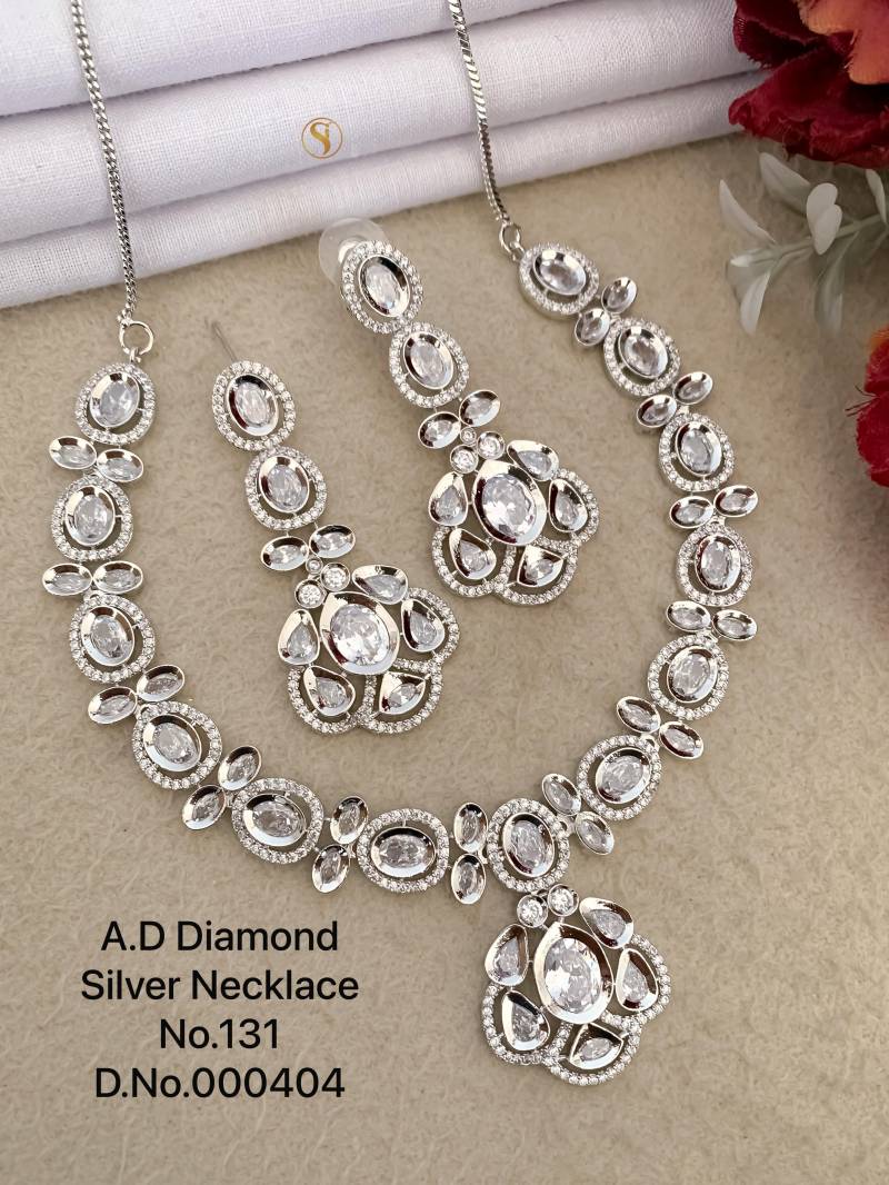 Ad Diamond Silver Necklace 37