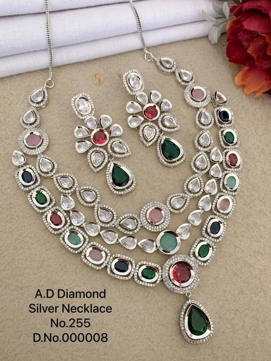 Ad Diamond Silver Necklace 38