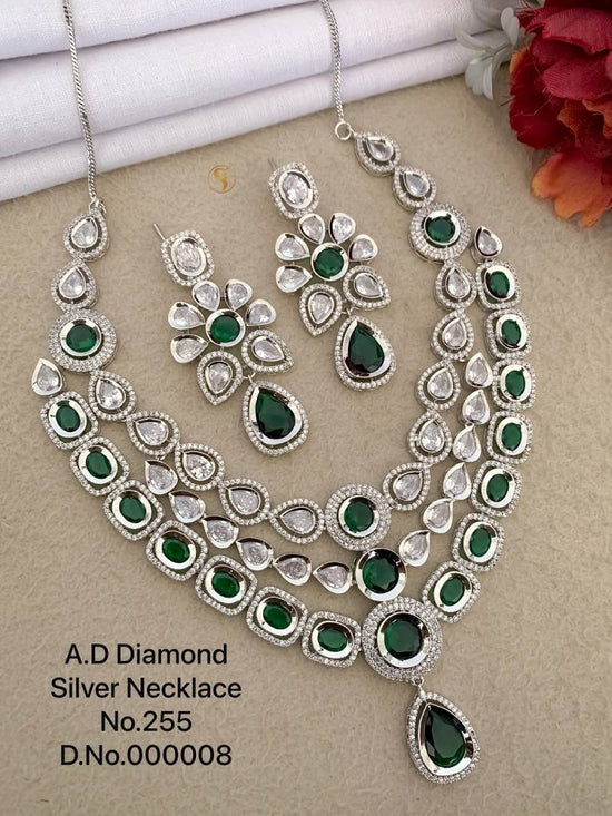 Ad Diamond Silver Necklace 38