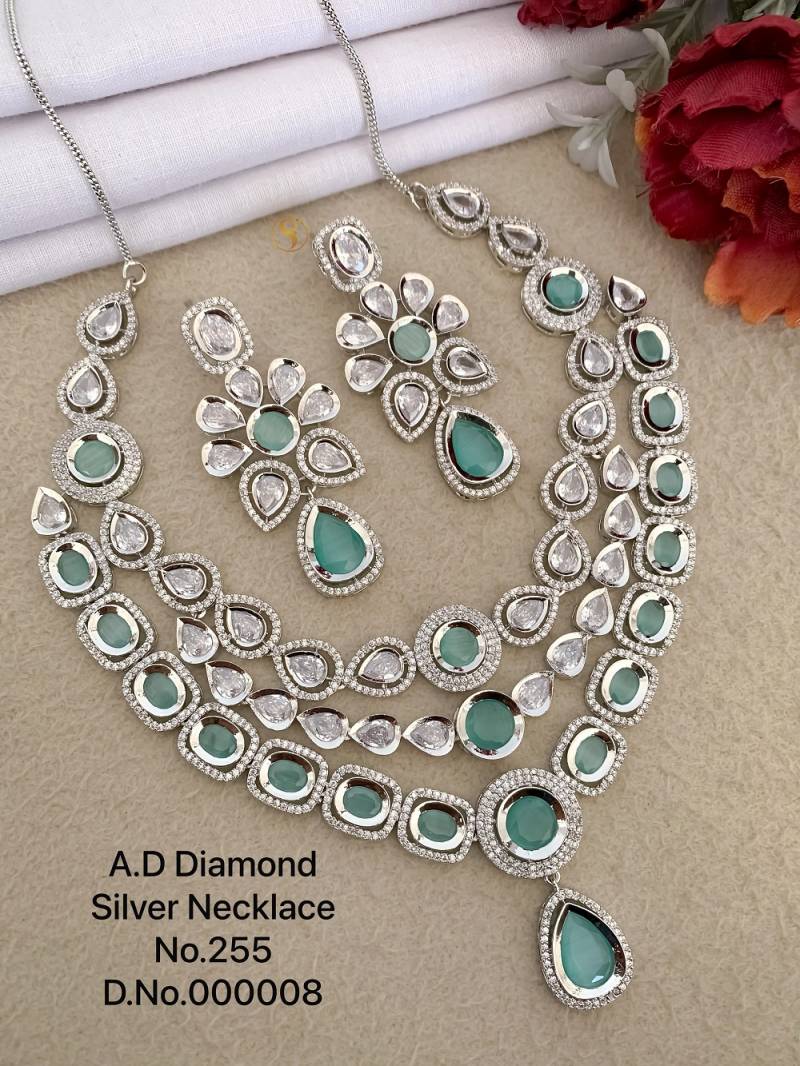 Ad Diamond Silver Necklace 38