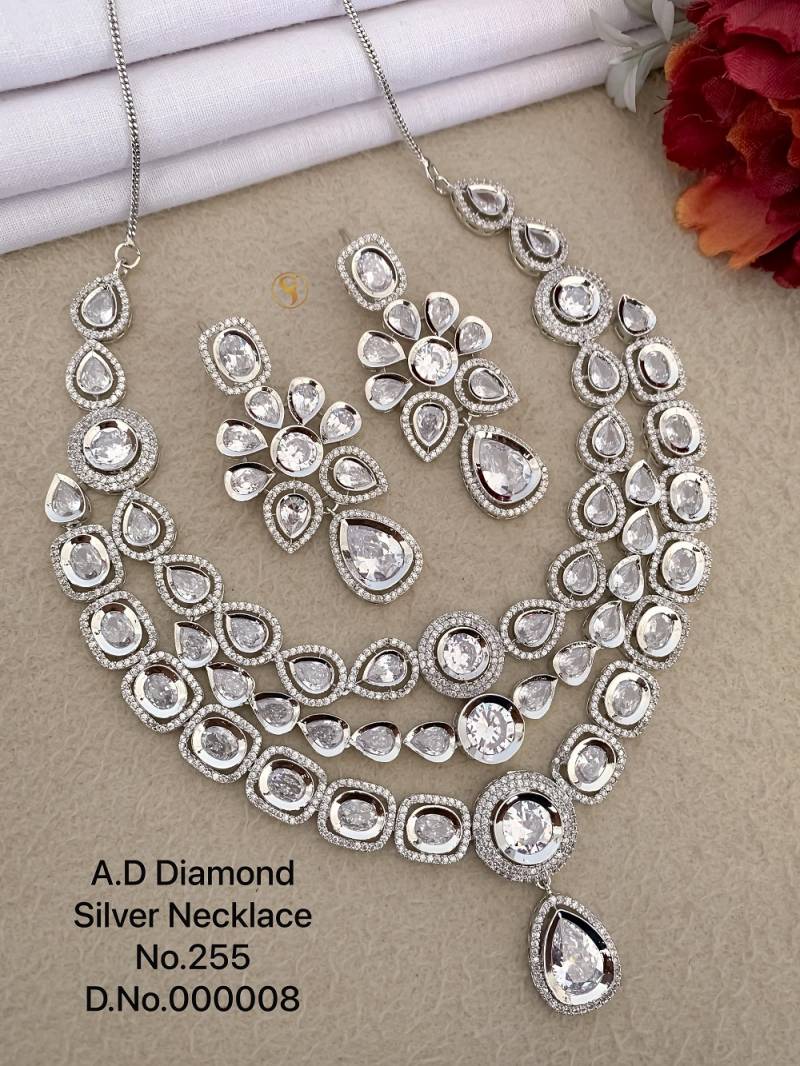Ad Diamond Silver Necklace 38