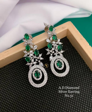 AD Diamond Silver And Rose Gold Earrings 5