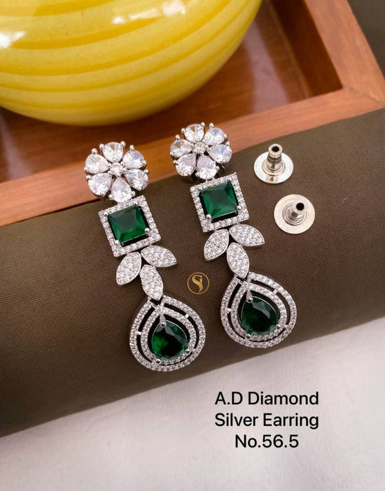 AD Diamond Silver And Rose Gold Earrings 6