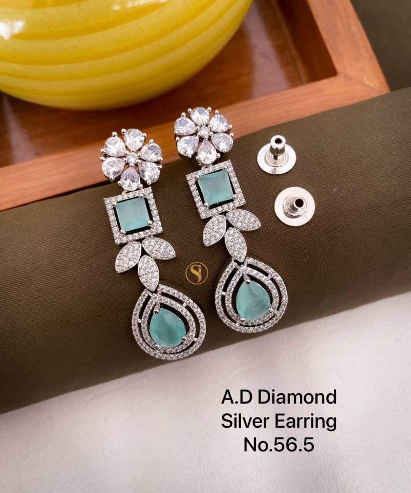 AD Diamond Silver And Rose Gold Earrings 6