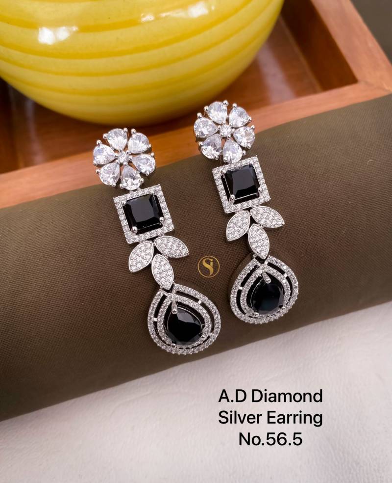 AD Diamond Silver And Rose Gold Earrings 6