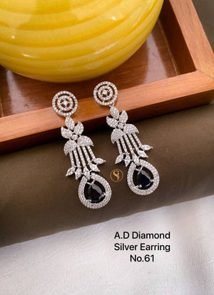 AD Diamond Silver And Rose Gold Earrings 7