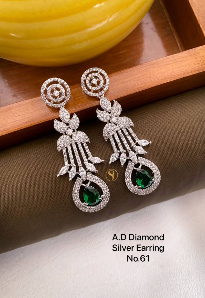 AD Diamond Silver And Rose Gold Earrings 7