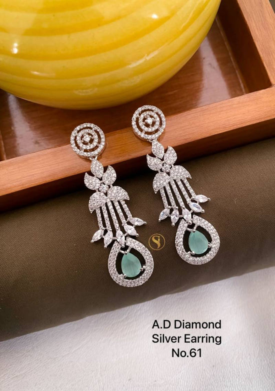 AD Diamond Silver And Rose Gold Earrings 7