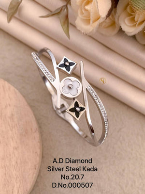 Ad Diamond Silver Steel Kada 1