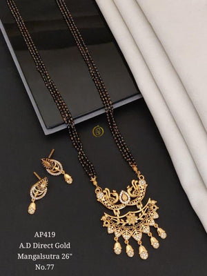 Ad Direct Gold Mangalsutra 26 Brass Stone Work Mangalsutra - Amrah Wholesale