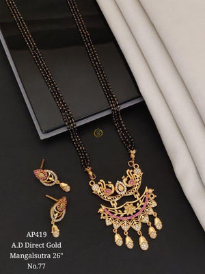 Ad Direct Gold Mangalsutra 26 Brass Stone Work Mangalsutra - Amrah Wholesale