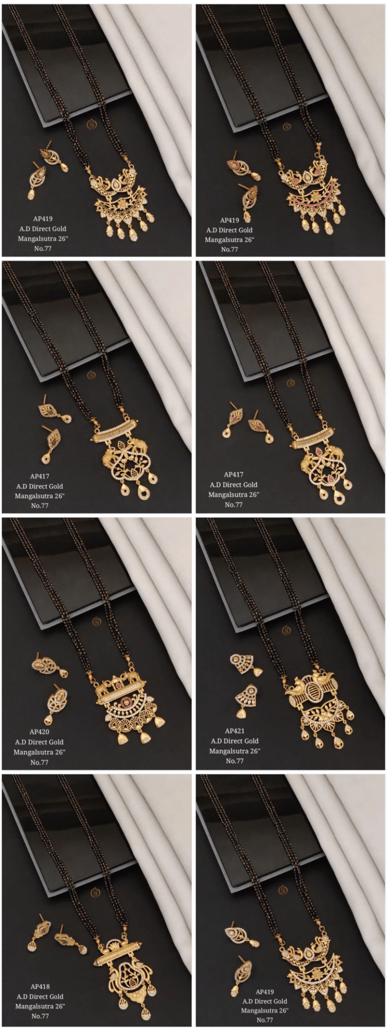 Ad Direct Gold Mangalsutra 26 Brass Stone Work Mangalsutra - Amrah Wholesale