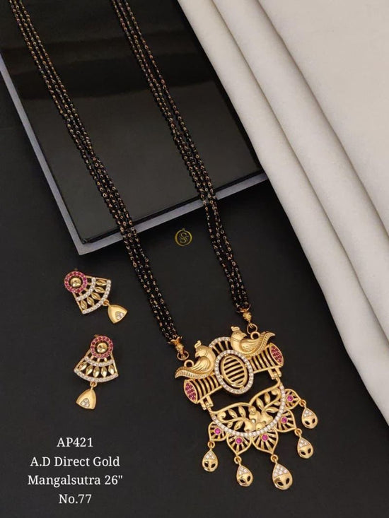 Ad Direct Gold Mangalsutra 26 Brass Stone Work Mangalsutra