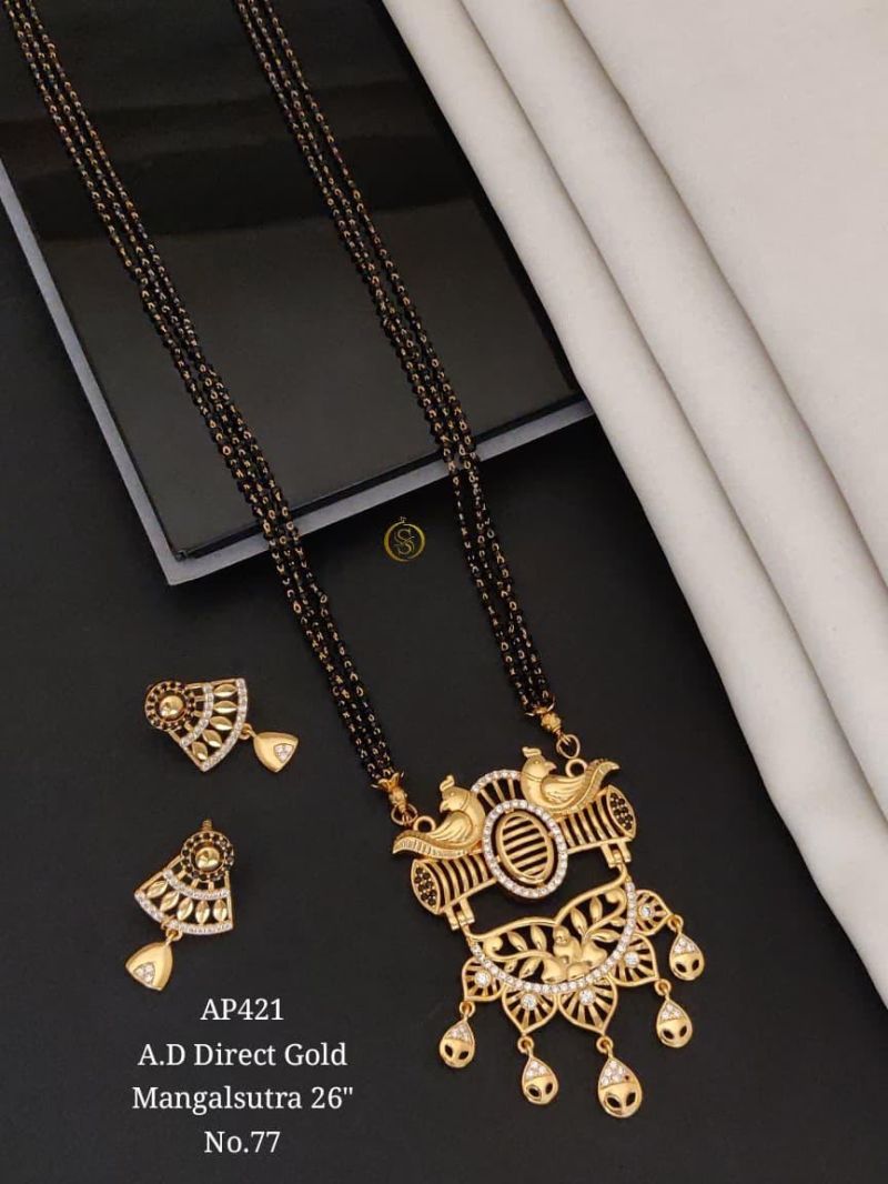 Ad Direct Gold Mangalsutra 26 Brass Stone Work Mangalsutra