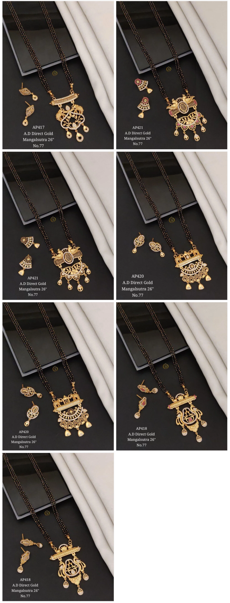 Ad Direct Gold Mangalsutra 26 Brass Stone Work Mangalsutra