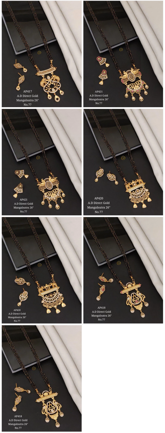 Ad Direct Gold Mangalsutra 26 Brass Stone Work Mangalsutra